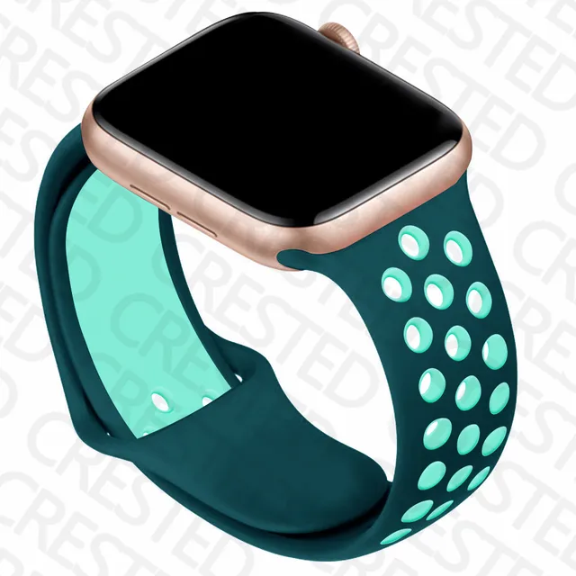 Silicone Strap For Apple Watch band 44mm 40mm iWatch 38mm 42mm Smartwatch watchband Bracelet Apple Watch 6 SE 5 4 3 Accessories Turquoise Green 50