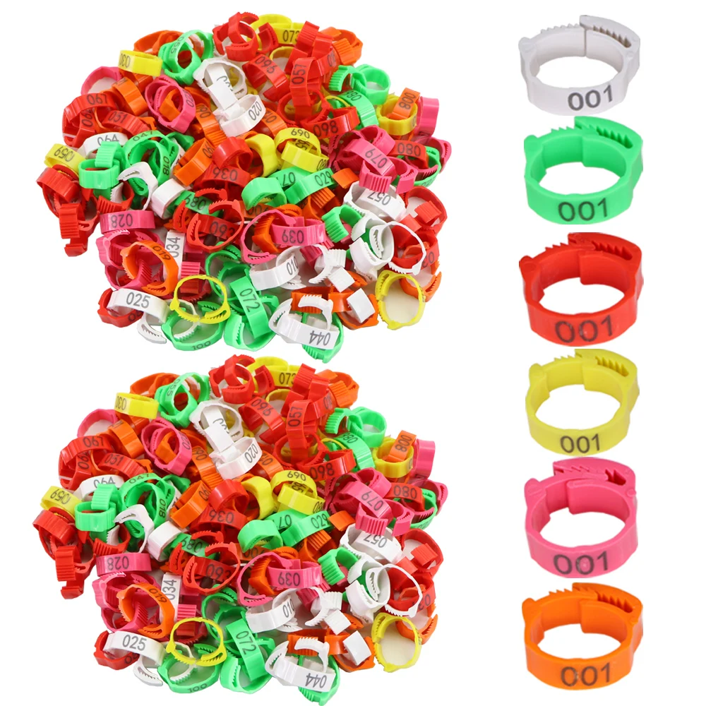 100-1000PCS Adjustable Chichken Bird Leg Rings 001-100 Numbered Identification Bands Poultry Foot Label for Pigeon Chicks Animal | Дом и сад