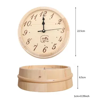 

Wall Hanging Sauna Wooden Clock Moisture-proof Decorative Timer Clock Decor G6DB