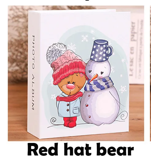 6 дюймов альбом мультфильм милая картина хранения фоторамка 100 шт альбом для вставки детей свадьба пара семейная память DIY подарок - Цвет: Red hat bear