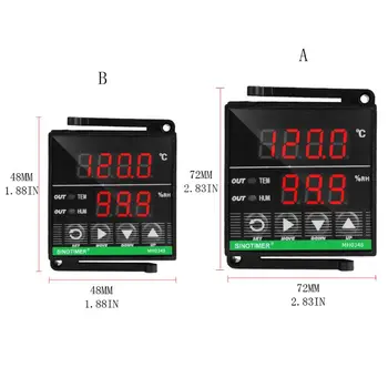

Digital PID Temperature Humidity Controller 100-240V 2 Display Thermostat Relay