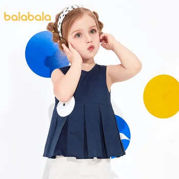 

Balabala Children clothing children shirts girls summer 2020 new children sleeveless tops children baby shirts