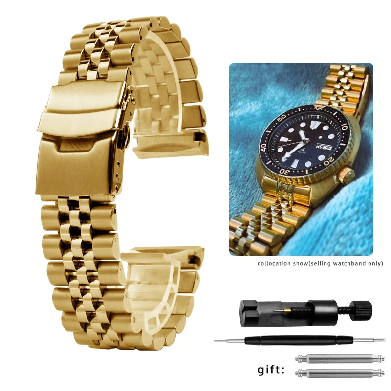 Pulseira de Relógio Inoxidável para Série Seiko Abalone Tartarugas Prospex 22 mm Srpa21 Srp777 Srpc25 Srp773 Srp775 Srp779