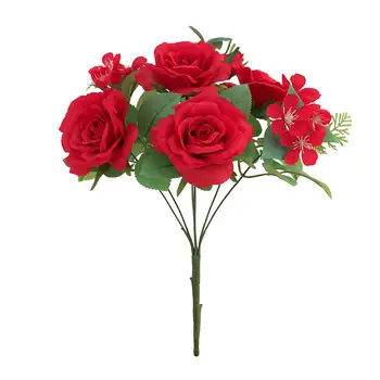 

1Pc 7 Heads Artificial Rose Fake Flower Garden Home Bridal Romantic Wedding Party Decor Props