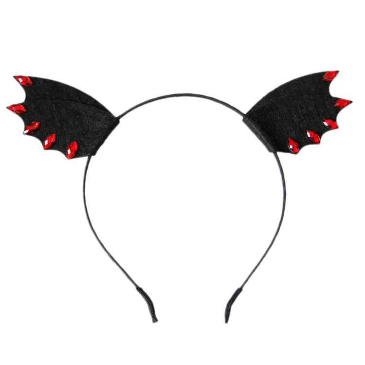 

Halloween Black Animal Ear Devil Wings Bat Cosplay Gothic Women Girl Hair Band Headband Accessories
