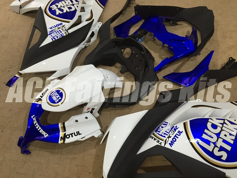 ABS обтекатель комплект для Kawasaki Ninja300 EX300 300R 2013, 13, 14, 15, 16, 17, Обтекатели Заказные синие белые Лаки