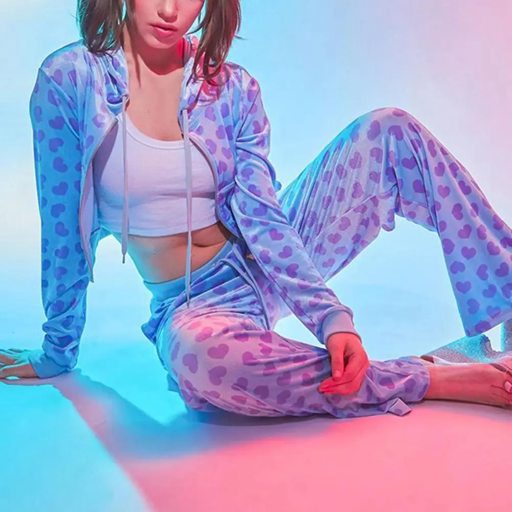 Women Sporty Active Wear Matching Sets Long Sleeved Crop Top And Jogger Pants Two Piece Workout Leisure Outfits Sportwear 1