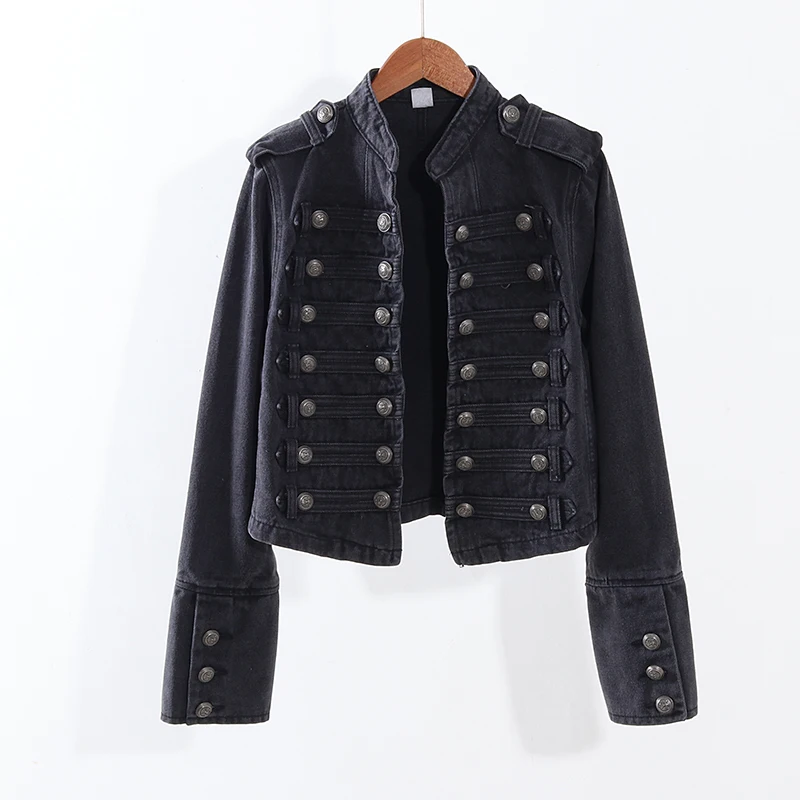 Black Jeans Jacket Coat Female 