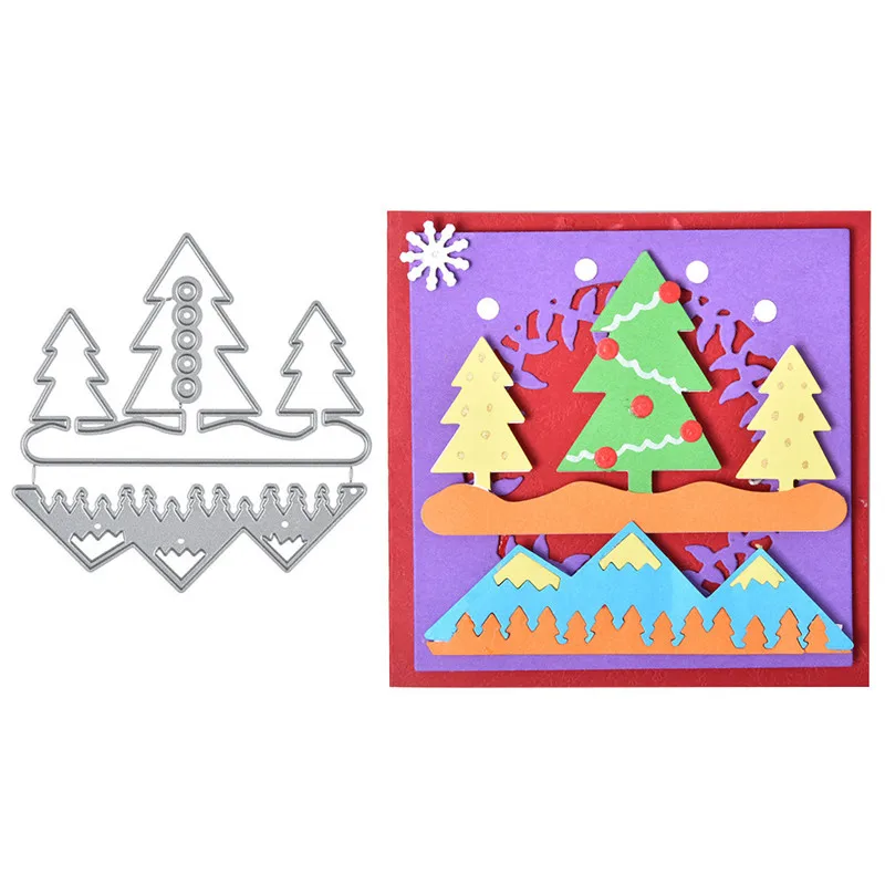 

Eastshape Pine Tree Christmas Metal Cutting Dies Stitched DIY Scrapbooking Craft Embossing Die Cut Making Stencil Template New