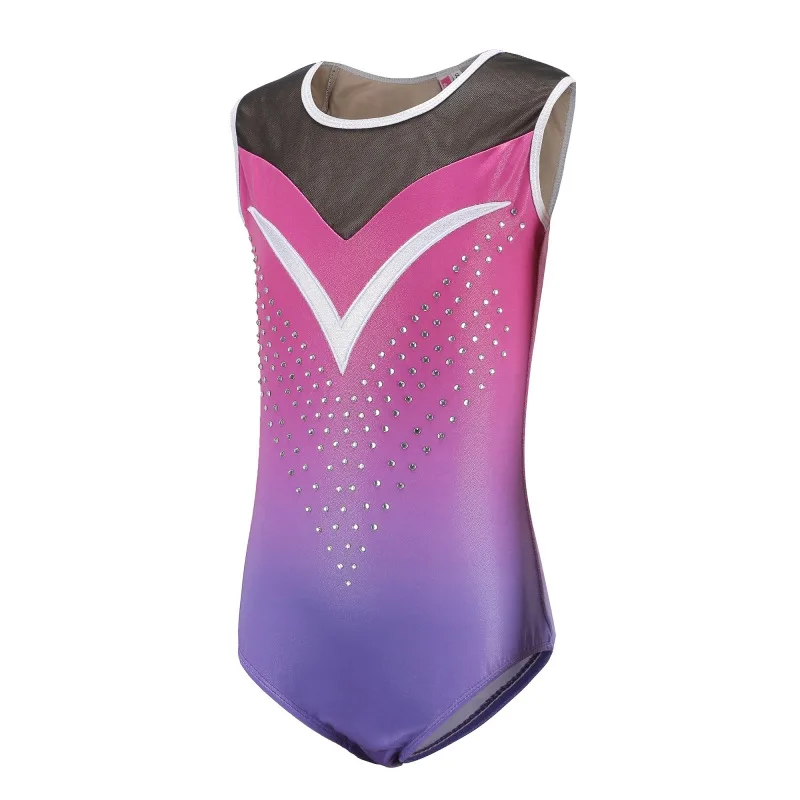 

Children Girls Sleeveless ballet practice bright color body suits dance wear Gymnastics