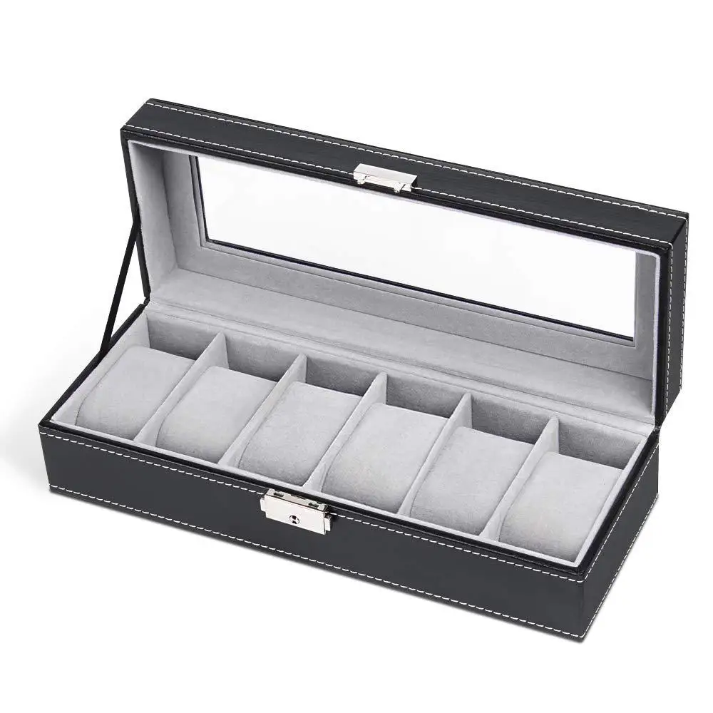 

Leather Watch Storage Box Stall European Style Gift Packing Box Watch Display Case shou lian jia