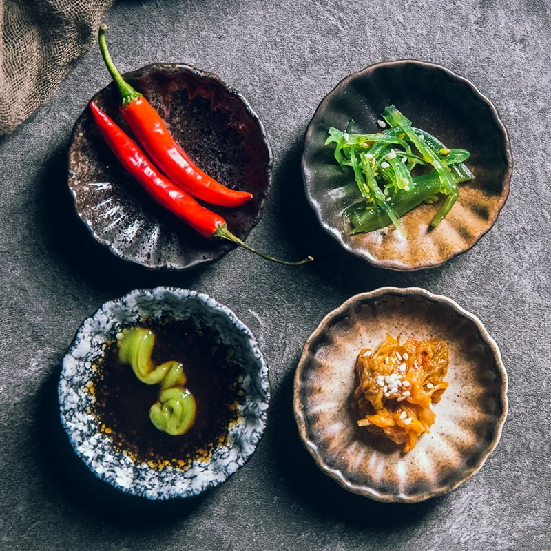 Japanese Style Small Seasoning Dish Ceramic Small Sauce Jar Chili Dish Restaurant Tableware