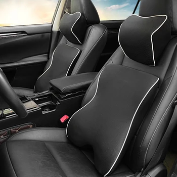 

QHCP Car Headrest Pillow Neck Holder Waist Lumbar Support Soft Cushions Memory Foam Fit For Lexus ES200 250 NX200 300 RX300 200T