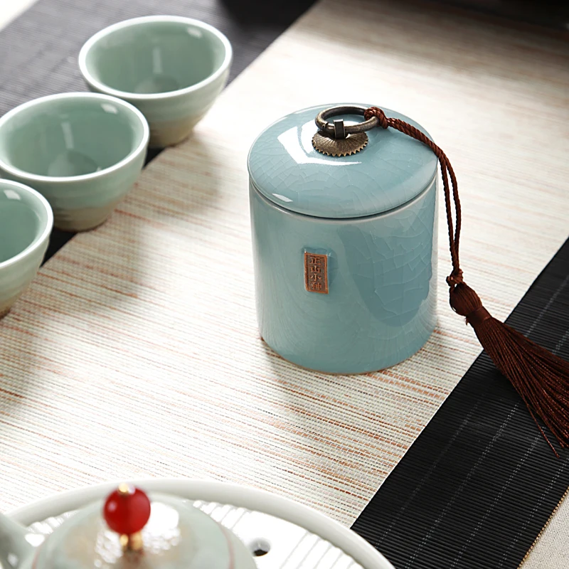 Фарфоровая герметичная керамическая чайная банка, жестяная емкость для хранения фиолетового песка Ruyao Pu'er чай с большим размером чайника