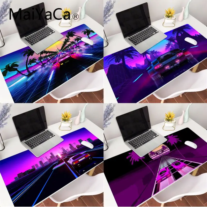 

MaiYaCa retrowave artwork sports car Beautiful Anime Mouse Mat Gaming Mouse Mat xl xxl 900x400mm for Lol dota2 cs go