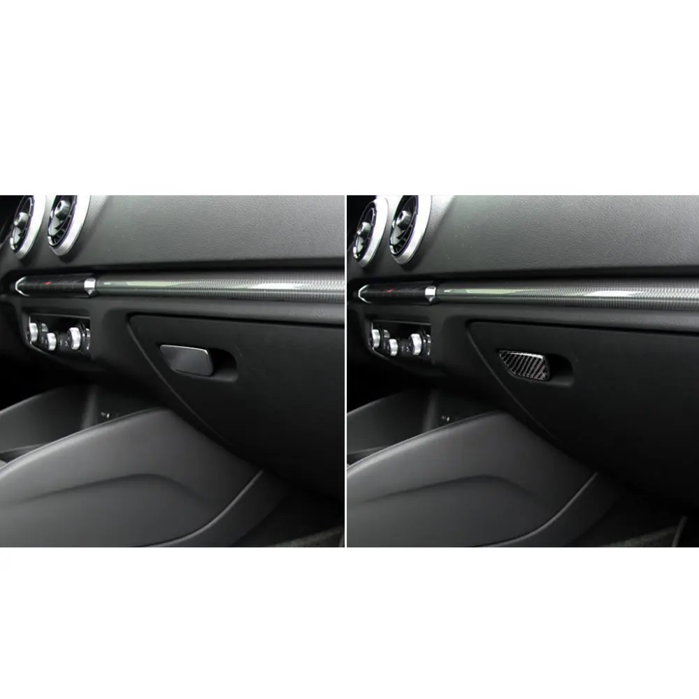 Для Audi A3 8 в 2013- автомобильный бардачок наклейки из углеродного волокна копилота коробка для хранения переключатель панель декоративная накладка