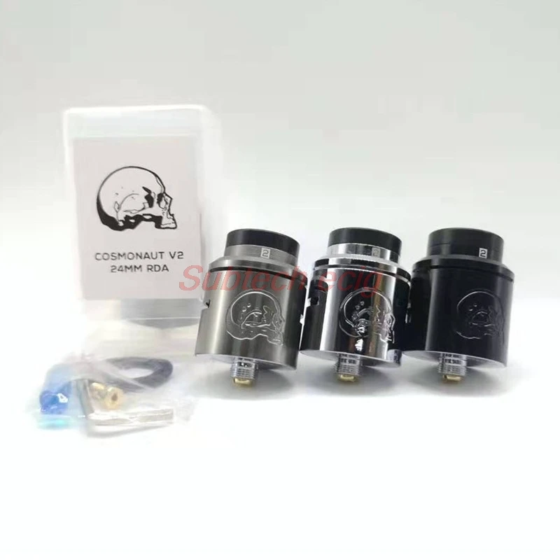 

2019 newest Cosmonaut V2 RDA C2MNT rda with BF pin rebuildable 24mm atomizer 510 Thread Wide Bore Drip Tip RDA atomizer tank