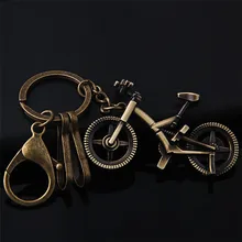 Ретро металлический велосипедный брелок автомобильный брелок для ключей из сплава покрытием бронзовое кольцо для ключей с сумочкой кулон