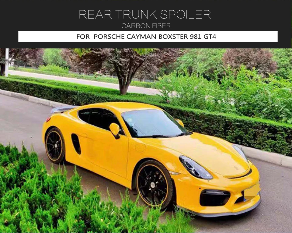 Спойлер багажника из углеродного волокна для Porsche Cayman Boxster 981 2010- спойлер заднего крыла крышка багажника