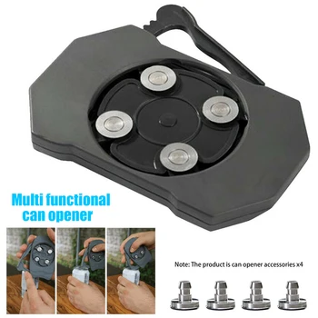 

4pcs/set Cans Opener Cutter Solid Aluminum Multifunction Bottle Opener Accessories Portable Canned Beverage Open Tool
