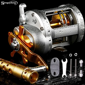 

Sougayilang Strong Drag Drum Fishing Reels Level Wind Right Hand Trolling Reel Jigging Reel for Saltwater Sea Fishing Reel Pesca