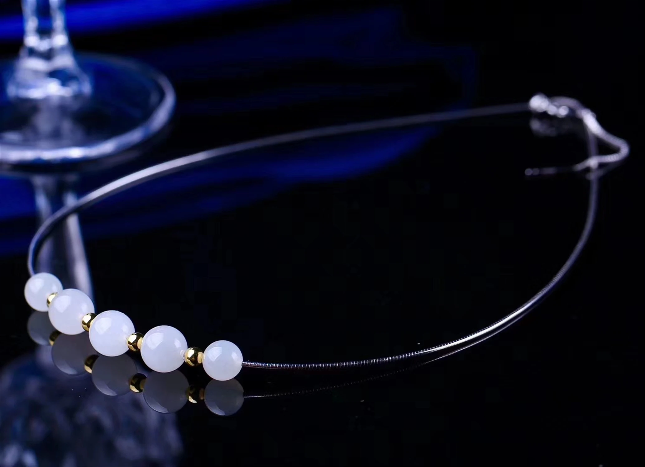 LETSFUN Fine Jewelry S925 серебро натуральный белый нефрит Круглый Кулон аксессуары ожерелье
