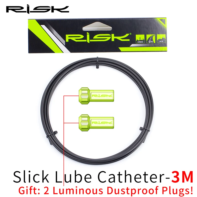 RISK 3m Bicycle Brake Slick Lube Liner + 2 Dust Plug MTB Road Bike