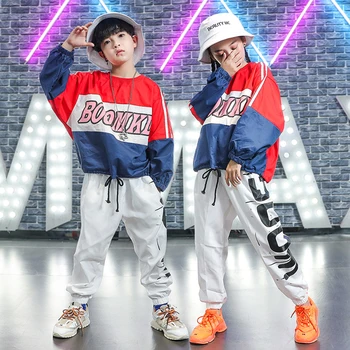 

New Hip Hop Clothing For Kids Street Dance Outfit Boys And Girls Jazz Costumes Cheerleader Costumes Child Stage Wear DQL2765