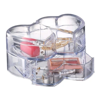 

Makeup Organizer, Heart-Shaped Cosmetic Storage and Jewelry Display Box, Great for Bathroom, Dresser and Countertop