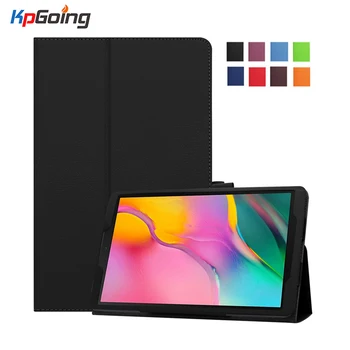 

Case Cover for Samsung Galaxy Tab T510 2019 PU Lichee Pattern Case Fundas for Galaxy Tabet T510 10.1 Inch Flip Stand Shell