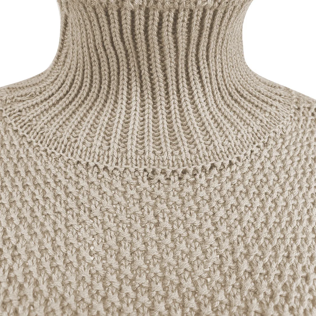 JAYCOSIN размера плюс женская мода Водолазка повседневные однотонные свободные свитера с длинным рукавом вязаный свитер Топы уличная 1220