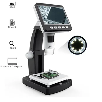 

4.3 inches Portable LCD Electronic Digital Microscope 1000X HD 1080P Portable Desktop Magnifier Camera for phone repair