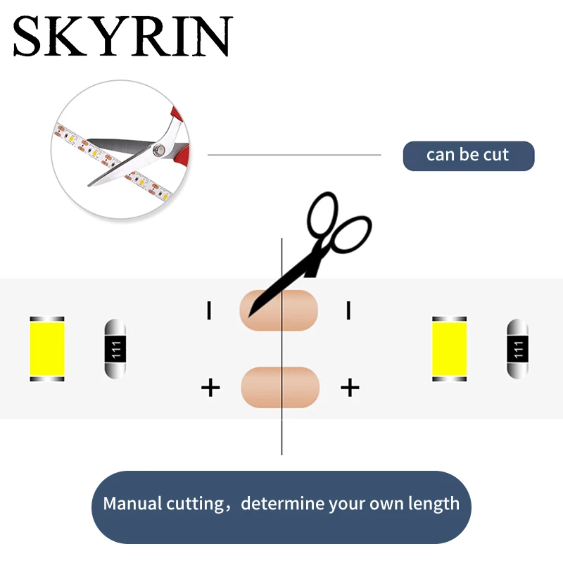 SKYRIN Светодиодные ленты светильник USB 2835 SMD DC 5V гибкие светодиодные лампы лента 1 м 2