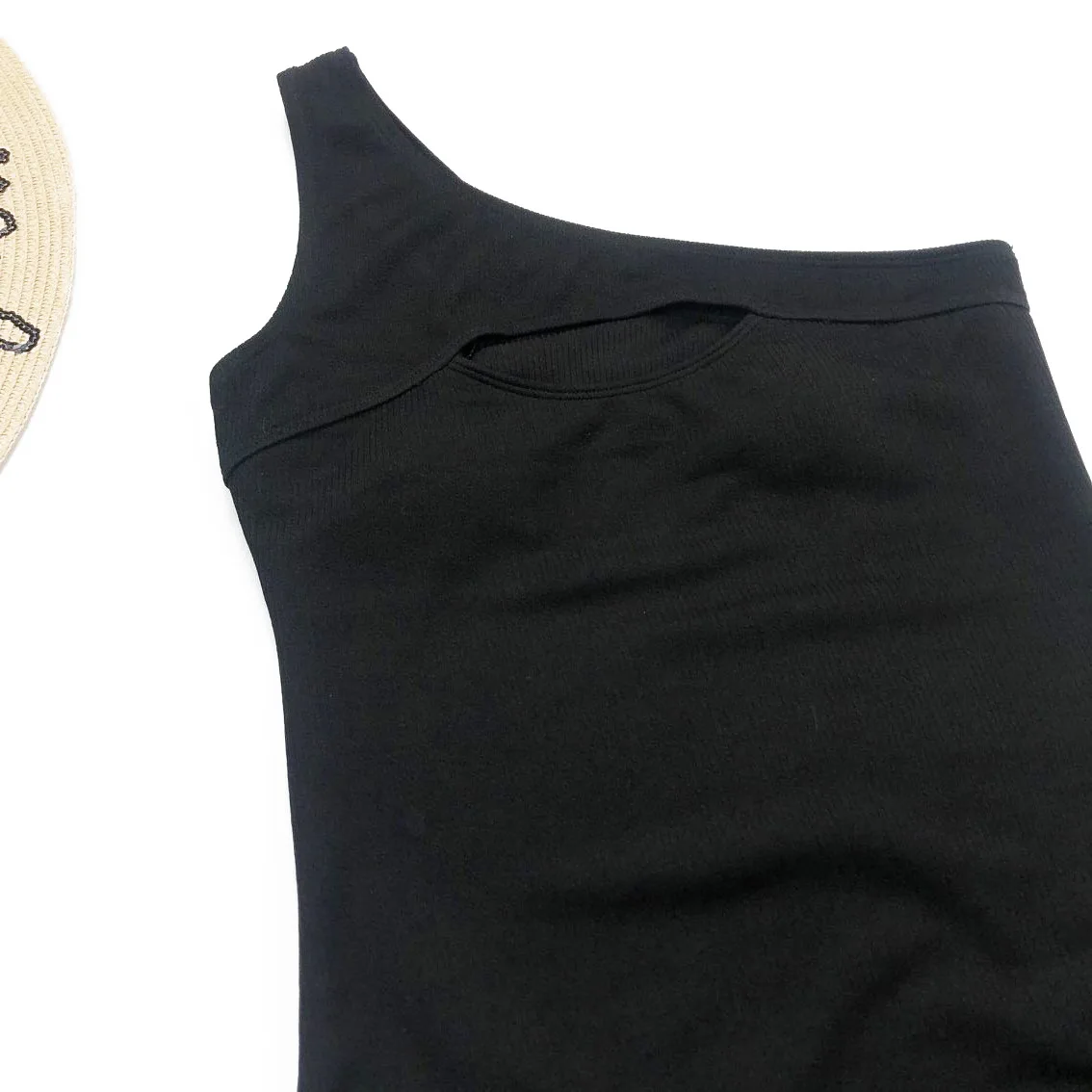 New Style Women One Piece Bikini Push-up Padded Swimsuit Bathing Swimwear Beach Monokini Black Skinny One Shoulder Fashion 2020