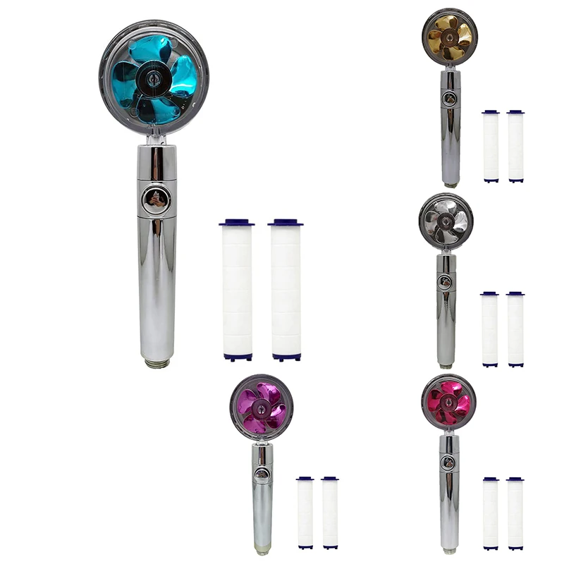 High Pressure Propeller Shower Head 360° Water Saving Rotating Nozzle 2CM Universal Connector with 2 Filter | Обустройство дома