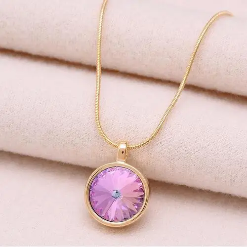 18K Real Gold Plated Модное женское ожерелье с кулоном, ювелирное изделие, Многоцветный австрийский кристалл, ожерелье s золото/серебро, цветная змеиная цепь, колье X0217-1 - Окраска металла: 18K Real Gold Plated