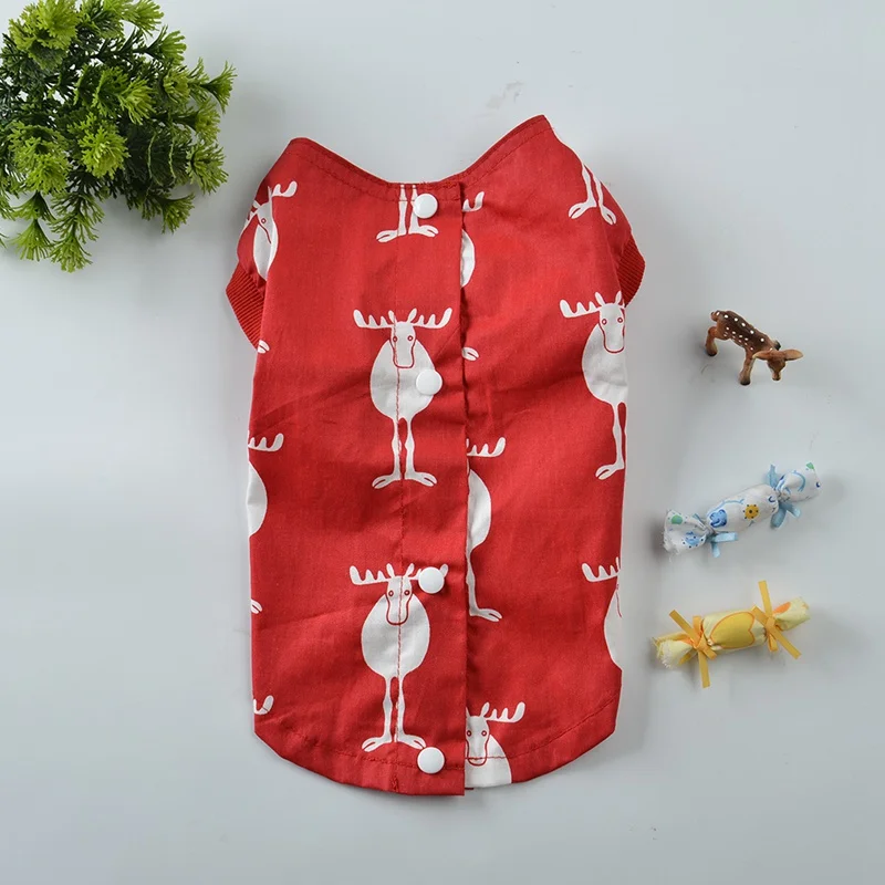 Pet Dogs Christmas Costumes Small Dog Puppy Xmas Cute Elk Vest Soft Dog Cat Clothes x