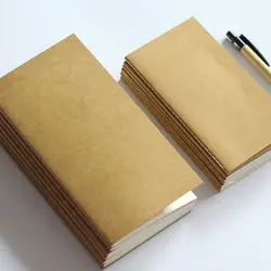 Carnet de notes vierge en papier Kraft Standard/de poche, pour Journal intime, carnet de voyage, planificateur, recharge, organisateur 