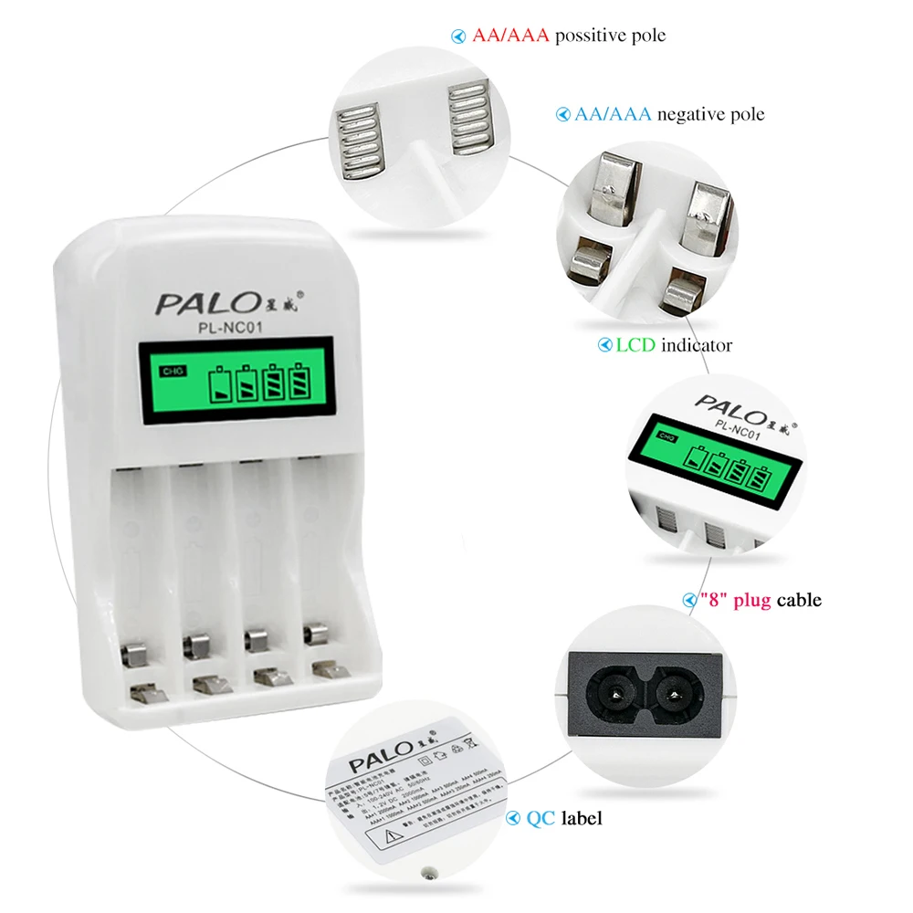 Palo Bateria Recarregável com Carregador Inteligente 1.2v Aaa Ni-mh 1100mah 3a Controle Remoto Brinquedo - Image 4