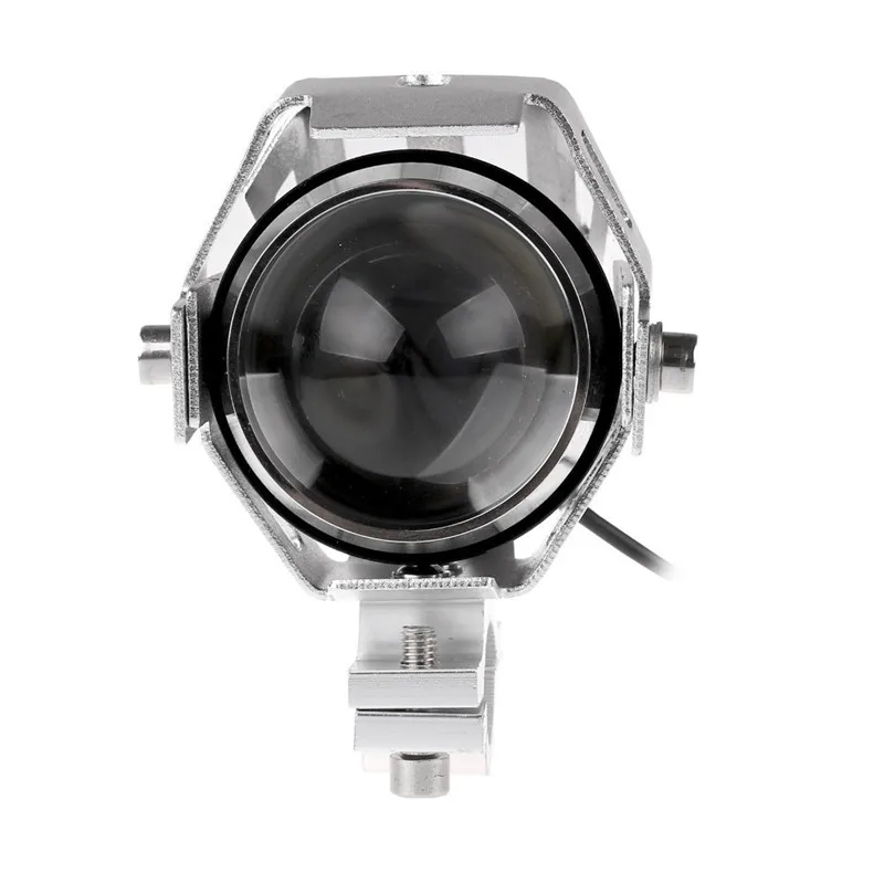 Мотоциклетная Передняя светильник 125W 3000LM 12 V-80 V U5 светодиодный IP68 Водонепроницаемый Мотоцикл головной светильник противотуманная фара лазерный светильник головной светильник объектив - Цвет: Серебристый
