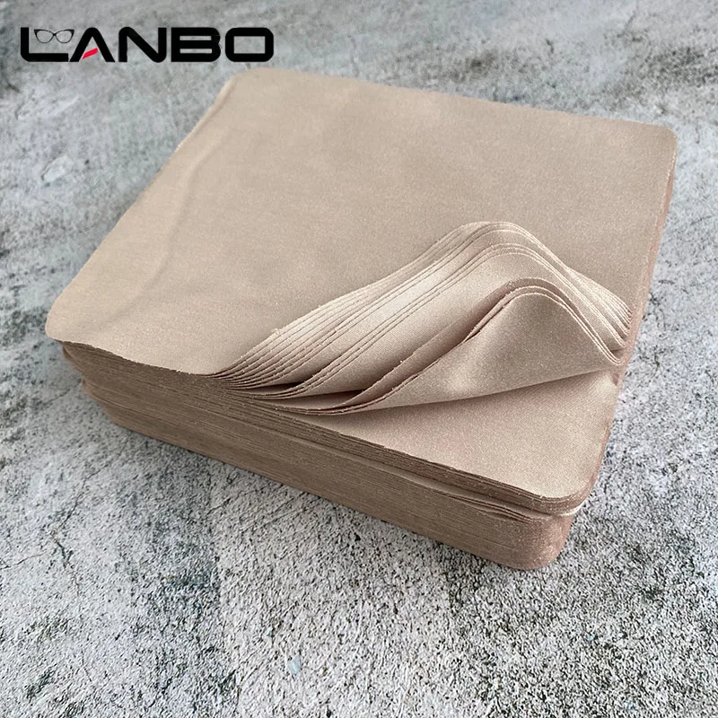 LANBO 갈색 안경 청소 천, 안경 액세서리, 마이크로 화이버 천, 카메라 렌즈 청소, 175mm X 145mm, 100 개