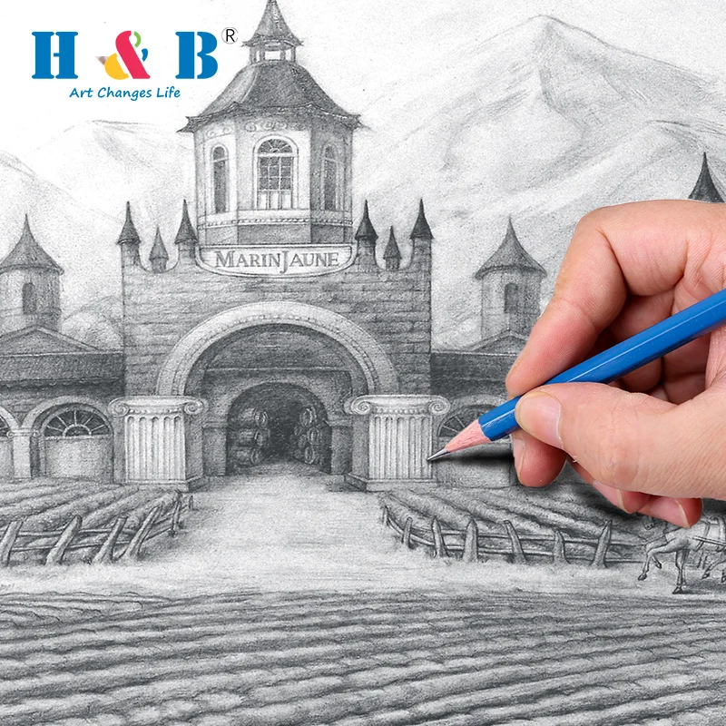 H&B 32 шт. профессиональный карандаш для рисования скетчей комплект эскиз графитовые и угольные карандаши палочки резинки канцелярские принадлежности для рисования