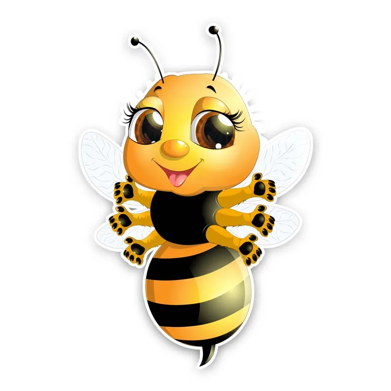

Personality Bee with Six Hands Car-Stickers for Bumper Rear Windshield Laptop Suv Vinyl Decal Auto Exterior Decoration 15*10cm