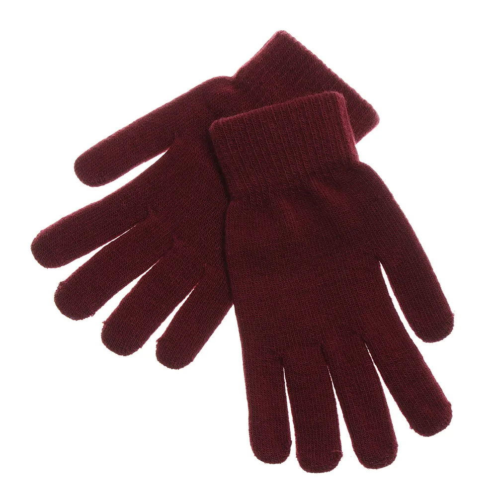 Вязаные перчатки для сенсорного экрана, зима-осень, мужские, высокое качество, мужские, утолщенные, теплые, шерстяные, кашемировые, одноцветные, перчатки, варежки, деловые перчатки - Цвет: Dark red 6