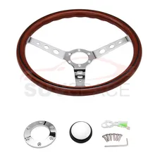 Брендовые универсальные классические деревянная насадка на руль с заклепками Классическая древесина+ рожок комплект 380 мм 15 дюймов