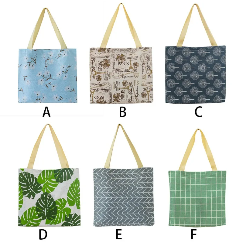 Женские повседневные холщовые сумки через плечо, популярные хлопковые льняные экологические дамские хозяйственные сумки