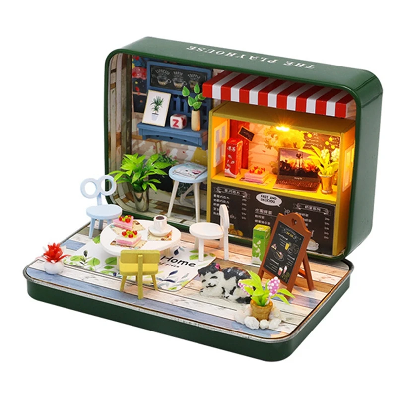 DIY Кукольный дом, деревянные кукольные домики, миниатюрный кукольный домик, мебель, набор со светодиодный игрушками, Детский Рождественский подарок, TD26 Z008 Z009 S931 - Цвет: S933