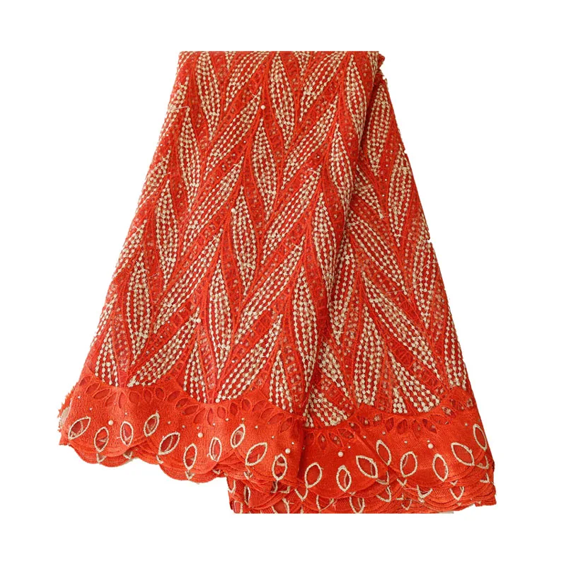 Вышитый лист африканская кружевная ткань с камнем сетка французский Тюль кружевная ткань для свадебного платья нигерийское шитье кружева - Цвет: Colour 4
