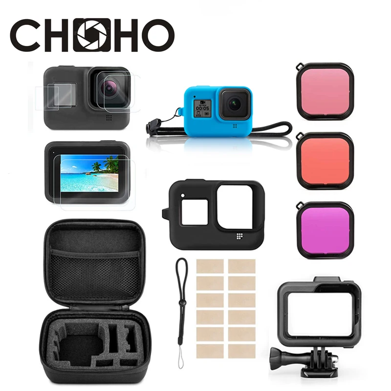 Набор черных аксессуаров для Gopro 8 водонепроницаемый чехол дайвинга защитный