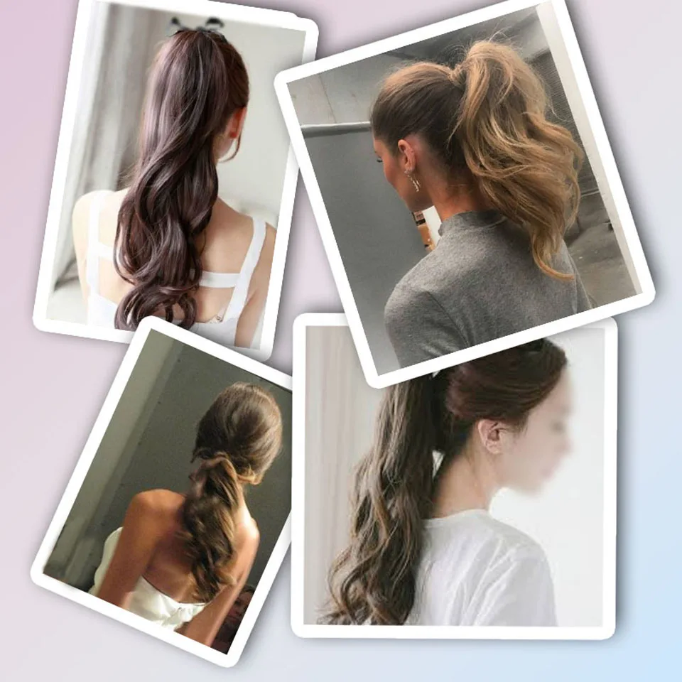 MSTN 24 Inches Long Synthetic Straight Ponytails for Women Natural Clip In Ponytail Hair Extension Hairpieces Blonde Fake Hair